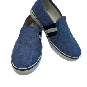 Janie and Jack Little Boy  Slip On Blue Canvas Sneaker Size: 10